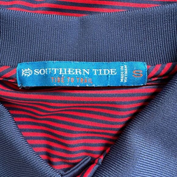 Southern Tide Polo Shirt Tide to Trail Striped Mens Short Sleeve Golf Shirt - Picture 3 of 12